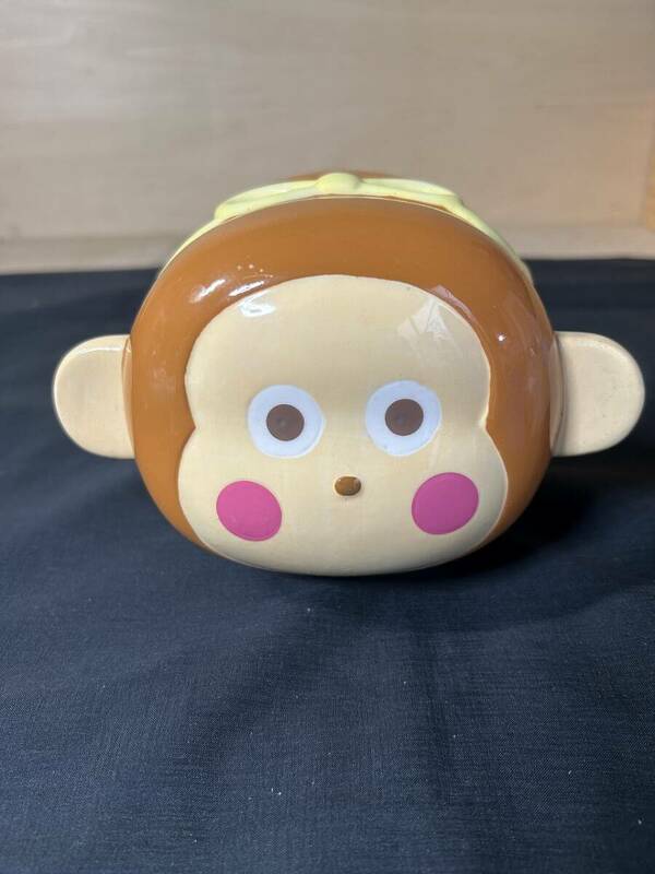 D　511　おさるのもんきち ブタガタ BANK 貯金箱　PIGGY COIN BANK　貯金箱　陶磁器　自宅保管品