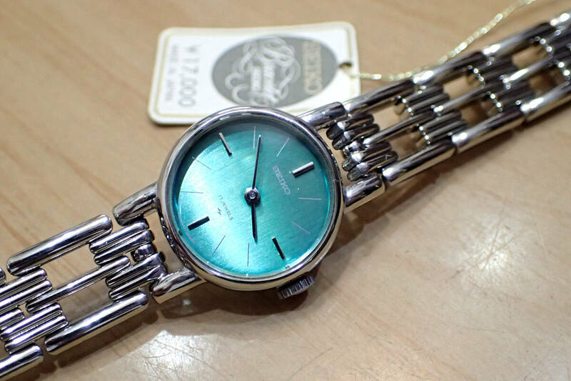 タグ付き未使用 デッドストック ◆セイコー/SEIKO ブレスレット グリーン文字盤 11-1060 手巻きレディース腕時計