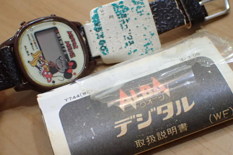タグ付き未使用 デッドストック ◆ SEIKO/セイコー ALBA Y744-5010 ミニーマウス　デジタル腕時計