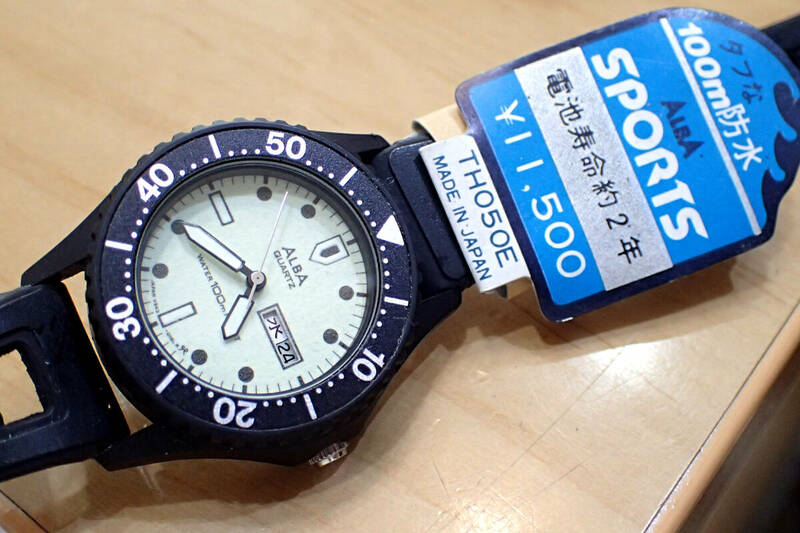 SEIKO/セイコー アルバ スポーツ ◆V243-0060 ダイバーズ/100m防水 黒ケース 腕時計