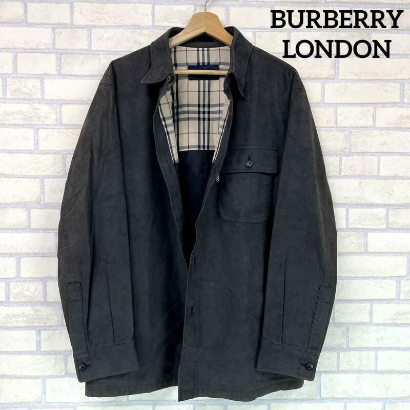 BURBERRY LONDON バーバリーロンドン ノバチェック ジャケット 人工皮革 ソフリナシャル 胸ポケット サイドポケット Lサイズ