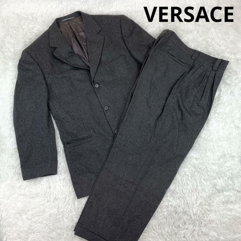 VERSACE ヴェルサーチ スーツ上下 セットアップ ジャケット パンツ カシミア混 サイズ50