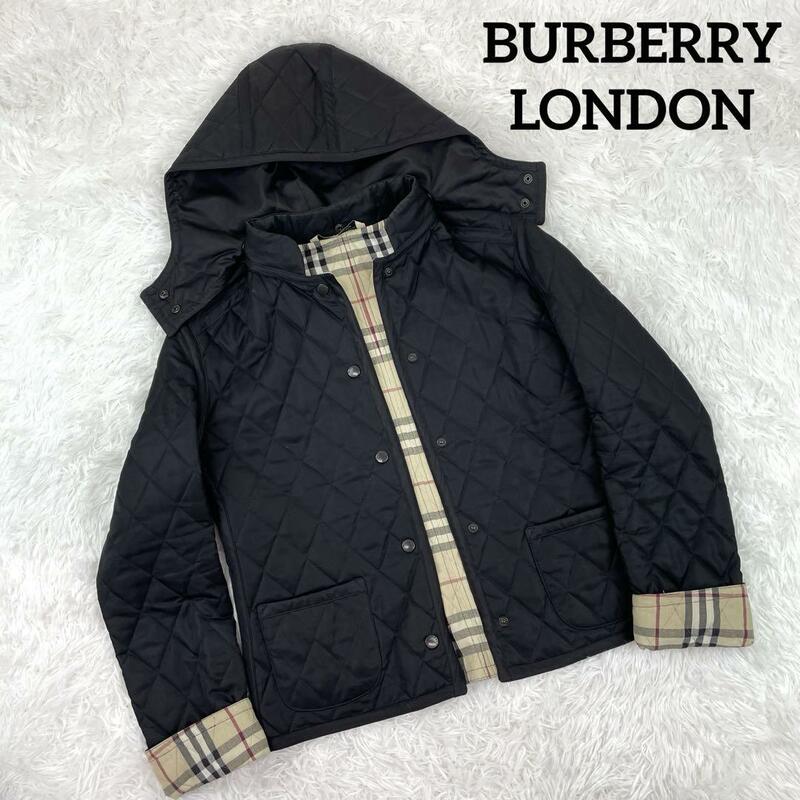 BURBERRY LONDON バーバリーロンドン ノバチェック キルティング ジャケット コート フード取り外し可