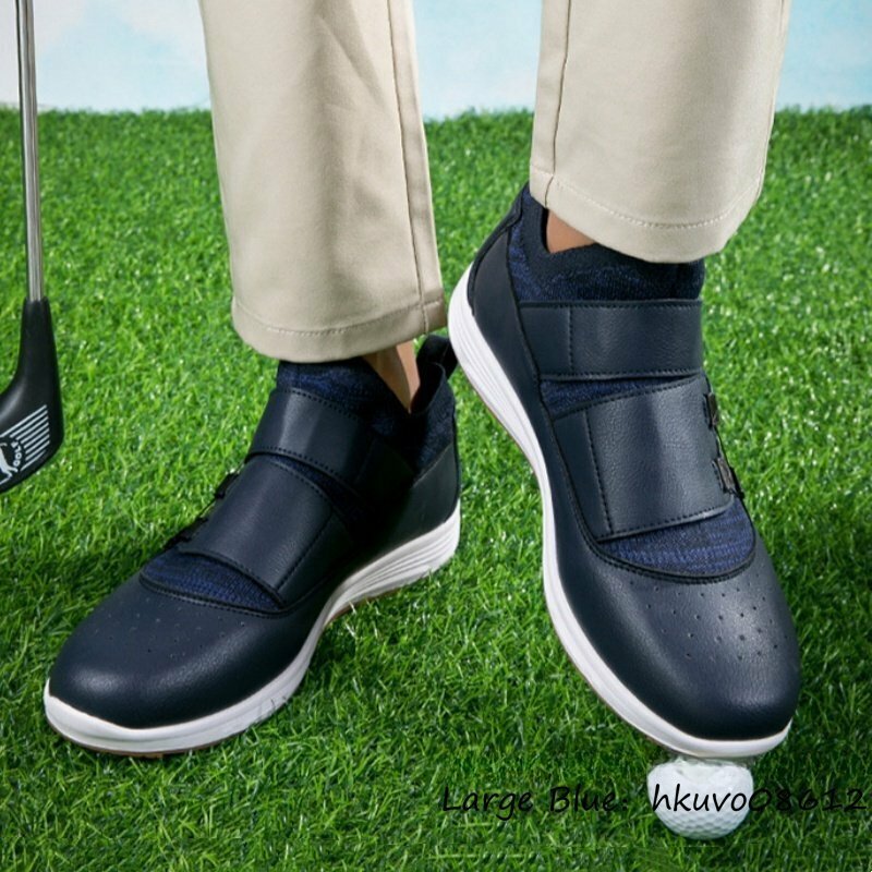 最高級★ゴルフシューズ 運動靴 メンズ 4E 幅広 スニーカー スポーツシューズ ダイヤル式 フィット感 新品 防水性 耐久性 ネイビー 28.0cm