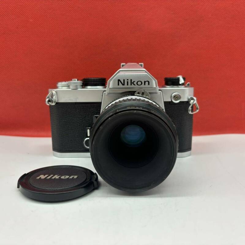 ◆ Nikon FM フィルムカメラ 一眼レフカメラ ボディ Micro-NIKKOR 55mm F2.8 Ai-s レンズ シャッター、露出計OK ニコン