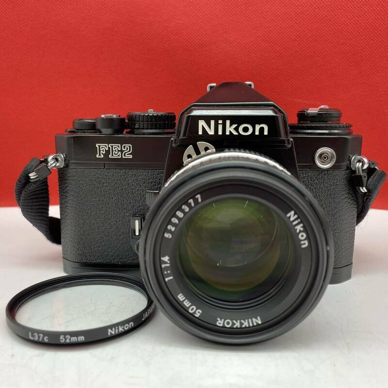 □ Nikon FE2 一眼レフカメラ フィルムカメラ ボディ ブラック NIKKOR 50mm F1.4 Ai-s レンズ ジャンク ニコン