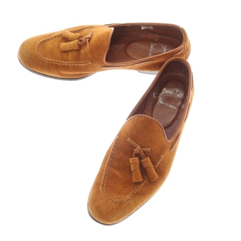 【中古】サントーニ Santoni スエード タッセルローファー ブラウン【サイズ7 F】