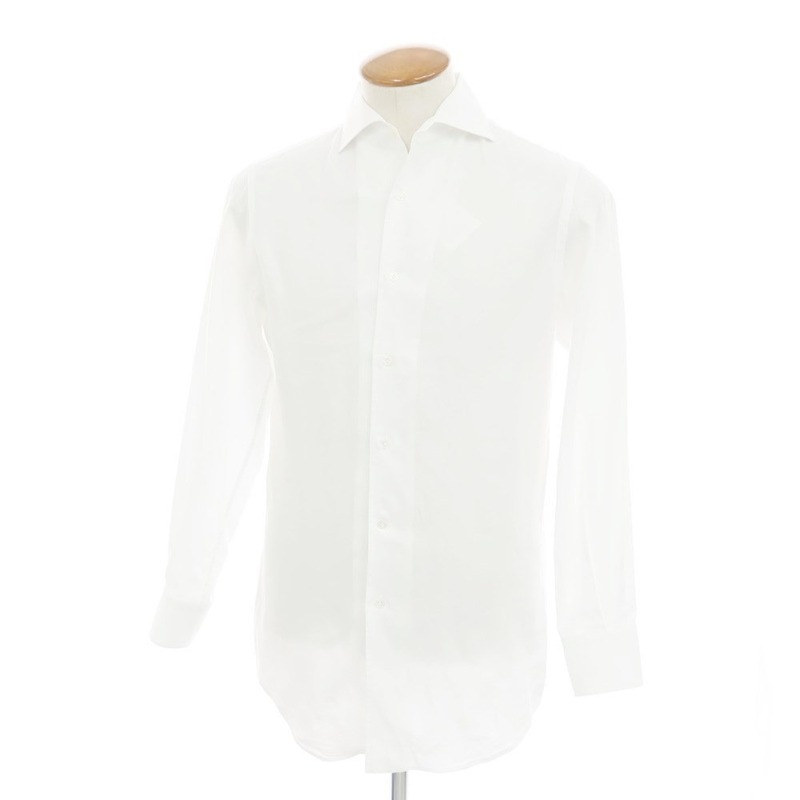 【中古】カミチャニスタ CAMICIANISTA オックスフォードコットン ドレスシャツ ホワイト【サイズ39】
