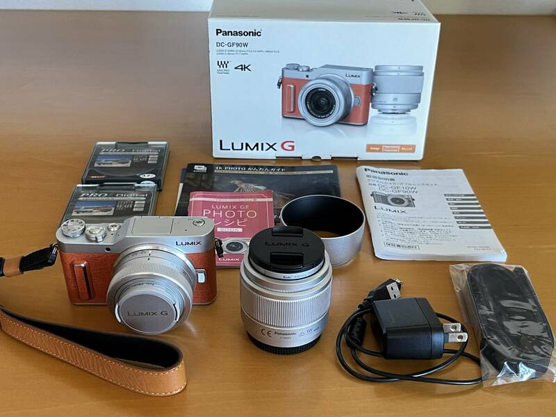 LUMIX Panasonicパナソニックミラーレス一眼カメラ ルミックス GF10/GF90 ダブルレンズキット 標準/単焦点 64ギガSDカード・プロテクター付