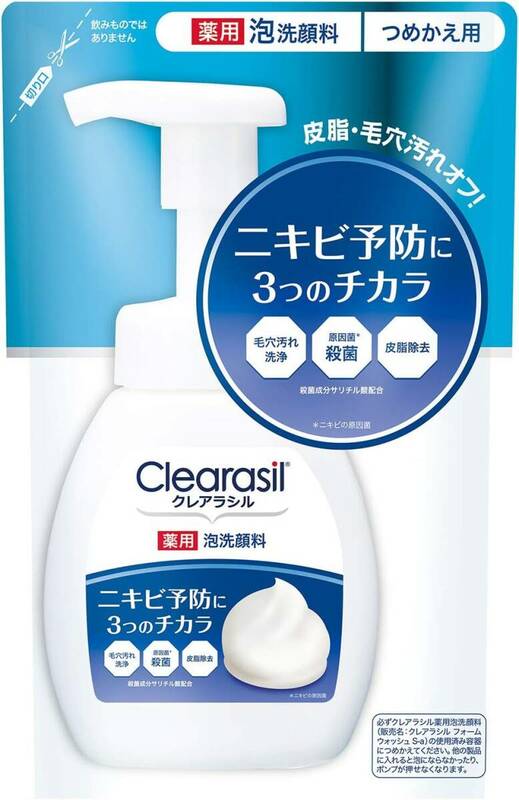 【医薬部外品】クレアラシル 薬用泡洗顔フォーム 180ml 詰替用