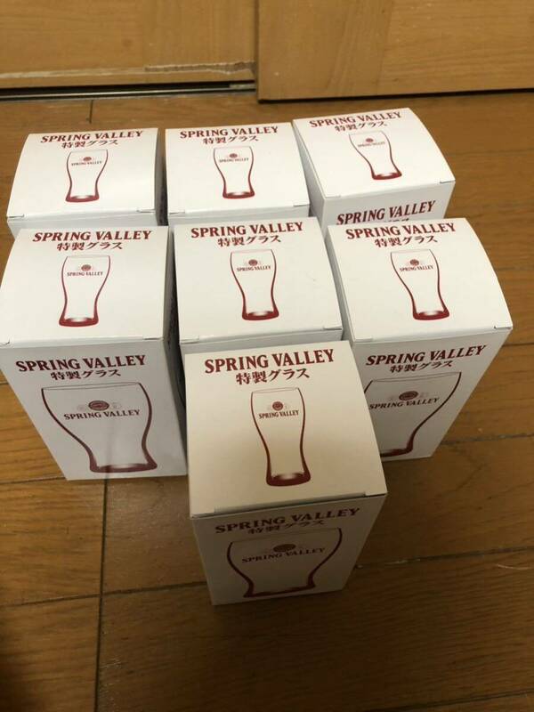 未使用☆キリンスプリングバレー SPRING VALLEY ロゴ入り非売品グラス 380mL 7個セット