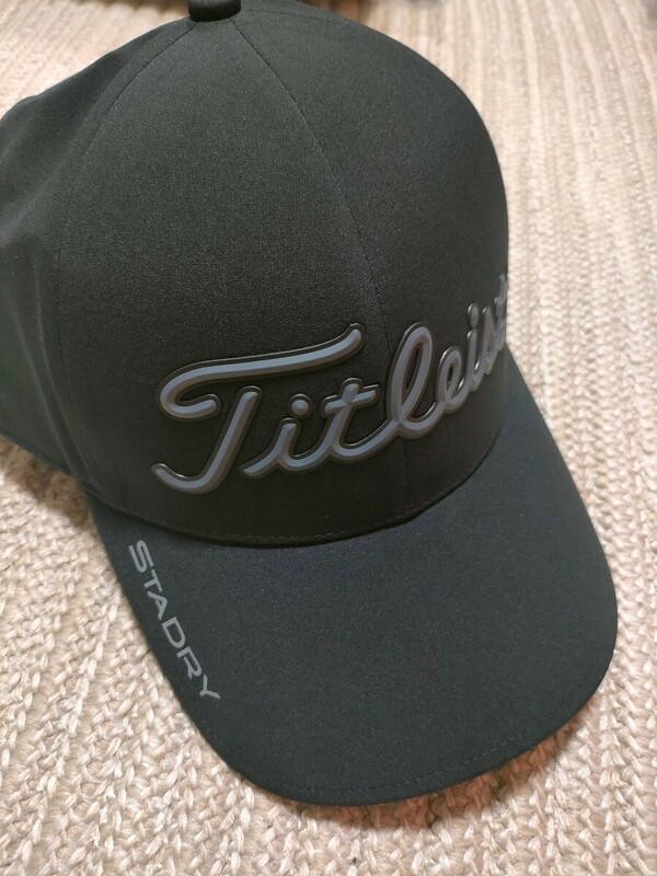 新品 未使用 Titleist タイトリスト レイン対応 キャップ ブラック 黒 抗菌 吸水速乾 帽子 メンズ ゴルフウェア STAY DRY