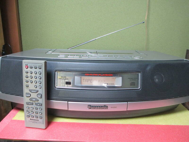 Panasonic パナソニック　RX-ED57　Wカセット　CDラジカセ　リモコン付き