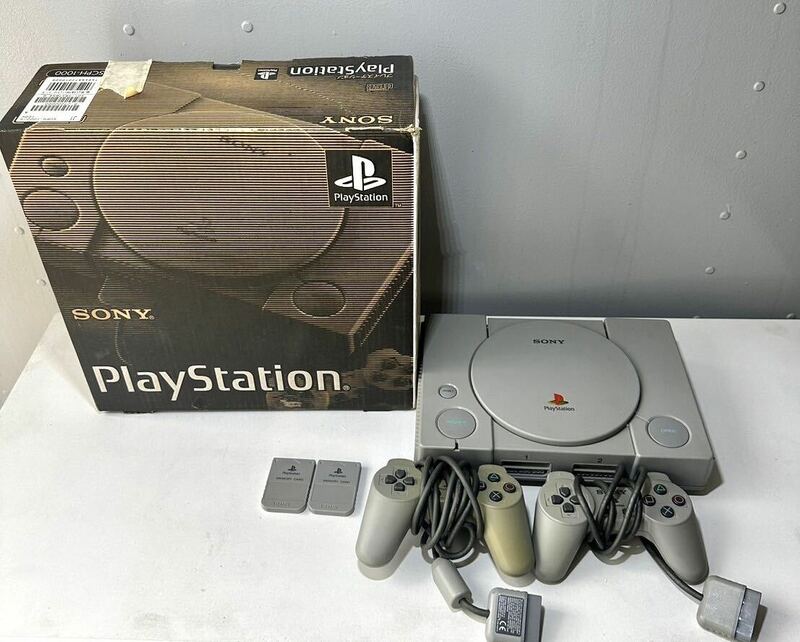 極美品 SONY ソニー PlayStation PS1 初代 プレイステーション 本体 初期型 SCPH-1000 S端子搭載 高音質 付属品付き 動作品