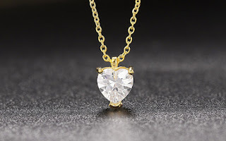送料一律 ハート型ダイヤモンドCZ 愛のゴールドネックレス 18KGP Gold Plated necklace 60
