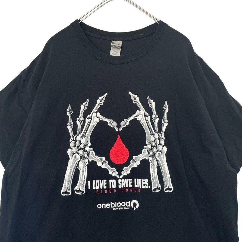 I LOVE TO SAVE LIVES. スカル半袖TシャツメンズXL　g4