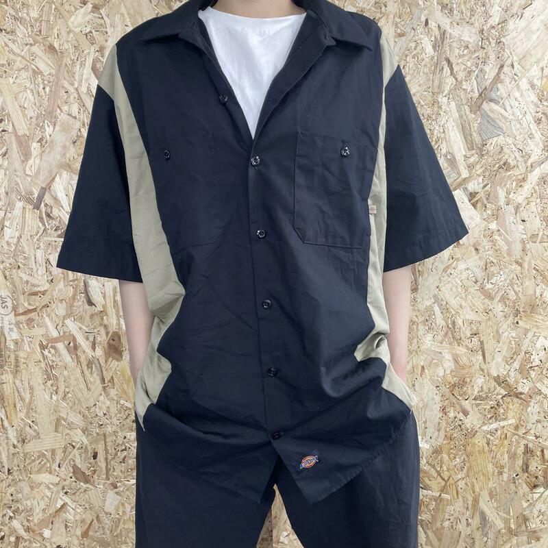 Dickies ツートーン半袖シャツ/ワークシャツ　メンズXL f18