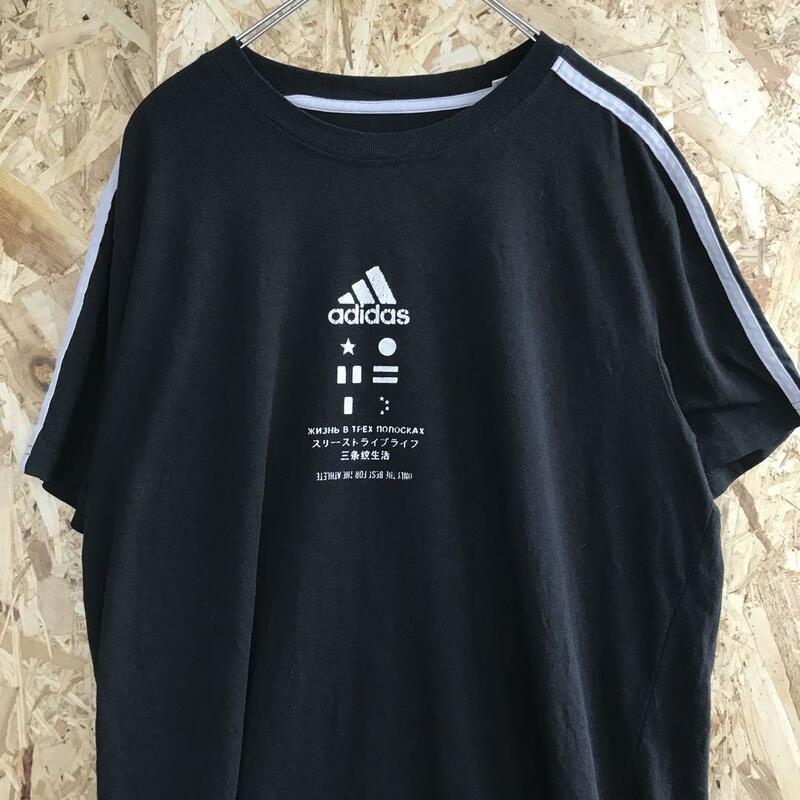 adidasスリーストライプライフ　半袖Tシャツ　メンズL g4