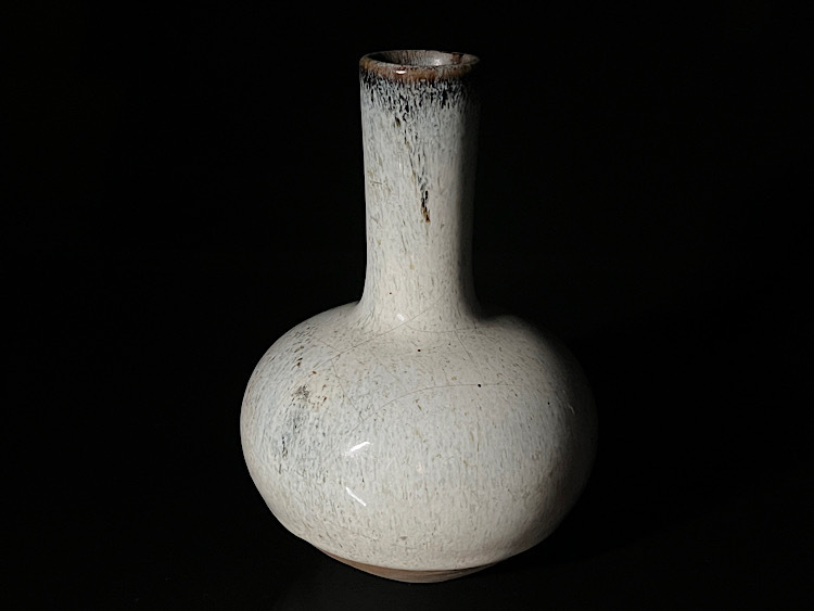 【瑞】陶器　鶴首瓶　高：１６．２ｃｍ