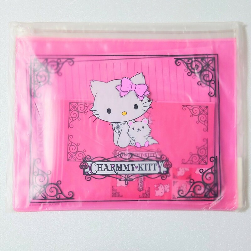 ハローキティ Hello Kitty チャーミーキティ CHARMMY KITTY CYV チャック付き ビニール ケース入り レターセット 2004年