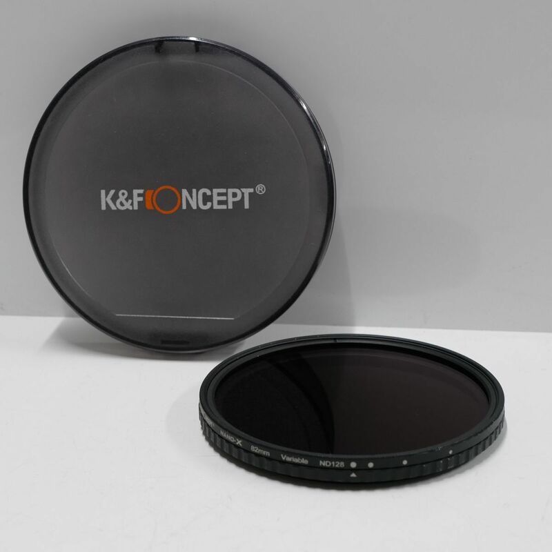 K＆F Consept 可変NDフィルター ND8-128 82mm USED美品 NANO-X 減光 Variable レンズフィルター カメラ 装着確認済 中古 CE4019