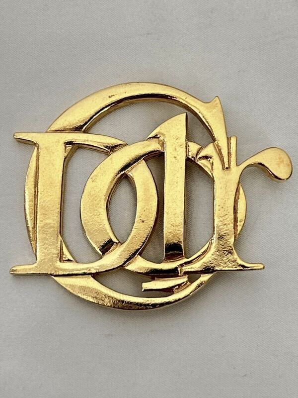 Christian Dior クリスチャンディオール ブローチ ゴールド ヴィンテージ アクセサリー ロゴ 