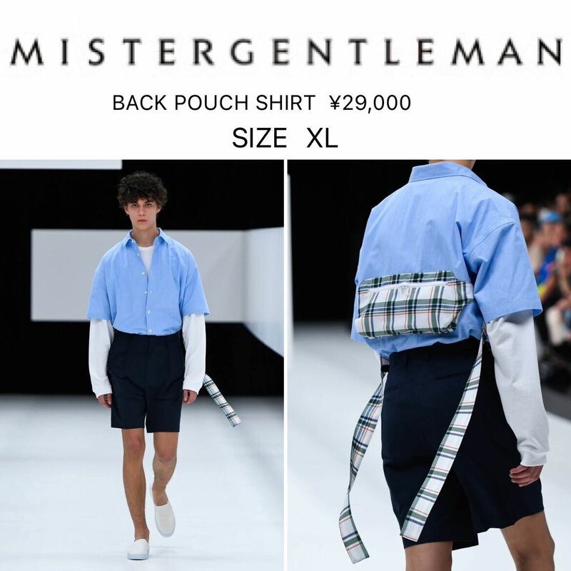 【MISTERGENTLEMAN】BACK POUCH SHIRT【定価¥29,000】シャツ　チェック　コレクション　デザイナーズ　コムデギャルソン