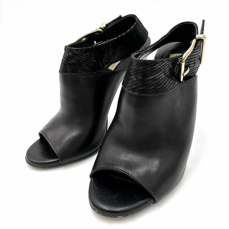 L ＊ 良品 イタリア製 '高級感溢れる' FABIO RUSCONI ファビオルスコーニ 本革 ミュール / ヒール サンダル EU35 22cm レディース 婦人靴