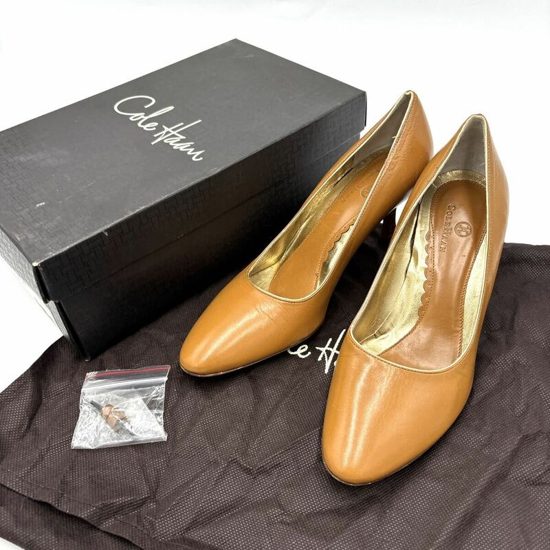 ＊ 美品 付属品完備 '高級感溢れる' COLE HAAN コールハーン 本革 ヒール パンプス 7.5C 24.5cm レディース 婦人靴 シューズ
