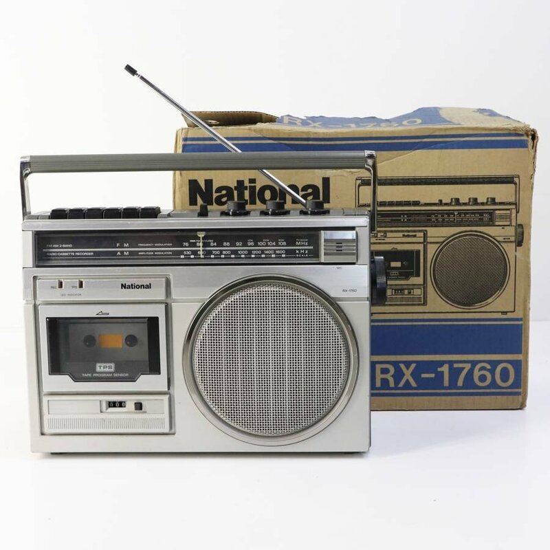 動作品 昭和レトロ ナショナル RX-1760 AM/FM ラジカセ ラジオカセットレコーダー★856v06