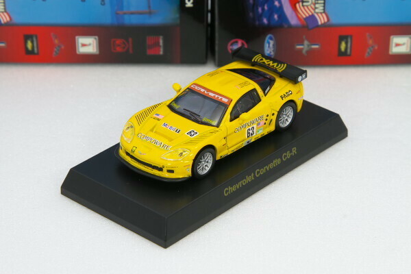 京商 1/64 シボレー コルベット C6-R イエロー #63 USA スポーツカーコレクション1 Kyosho 1/64 Cherolet Corvette C6-R Yellow #63