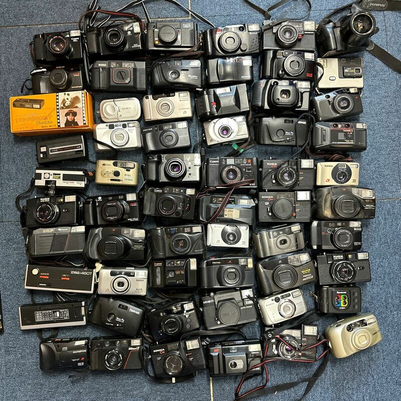 【A10】計60個　コンパクトカメラフィルムカメラ まとめ売り　Canon PENTAX MINOLTA OLYMPUS RICOH KONICA FUJIFILM ジャンク品　
