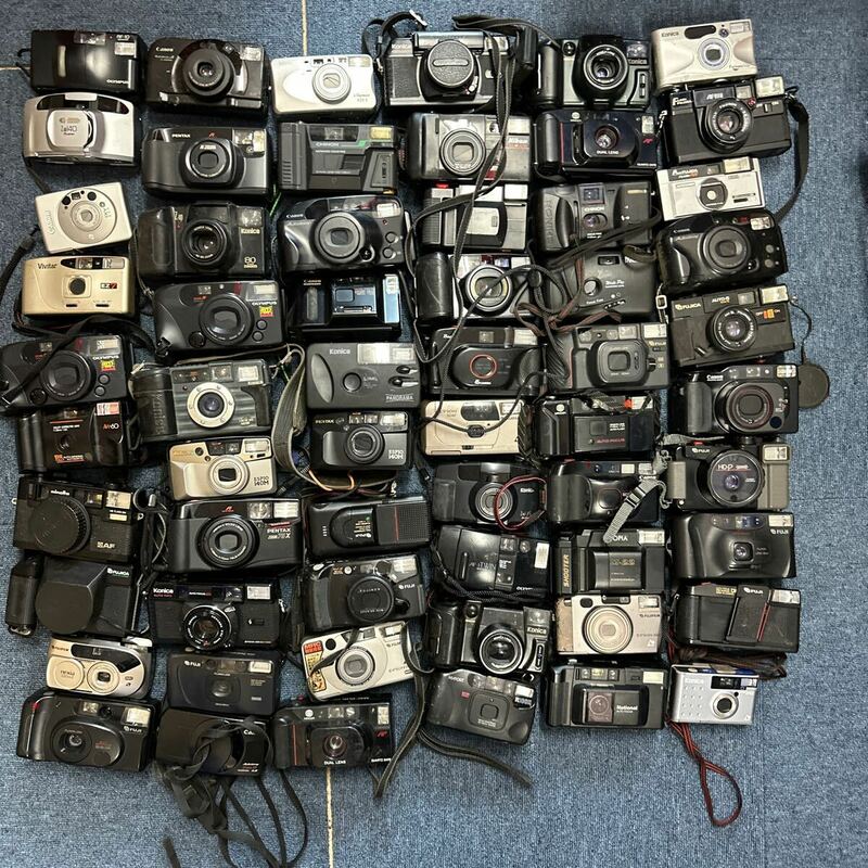 【A11】計60個　コンパクトカメラフィルムカメラ まとめ売り　Canon PENTAX MINOLTA OLYMPUS RICOH KONICA FUJIFILM ジャンク品　
