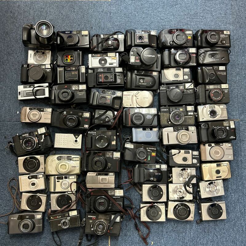 【A13】計60個　コンパクトカメラフィルムカメラ まとめ売り　Canon PENTAX MINOLTA OLYMPUS RICOH KONICA FUJIFILM ジャンク品　