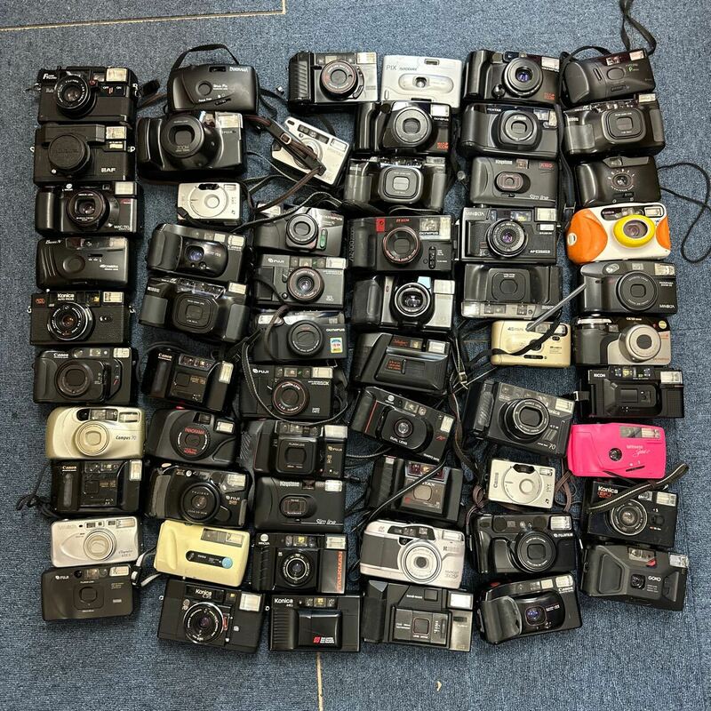 【A18】計60個　コンパクトカメラフィルムカメラ まとめ売り　Canon PENTAX MINOLTA OLYMPUS RICOH KONICA FUJIFILM ジャンク品　