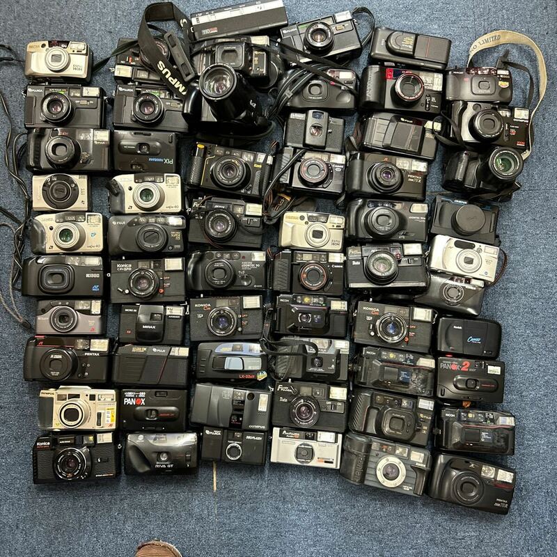 【A20】計60個　コンパクトカメラフィルムカメラ まとめ売り　Canon PENTAX MINOLTA OLYMPUS RICOH KONICA FUJIFILM ジャンク品　