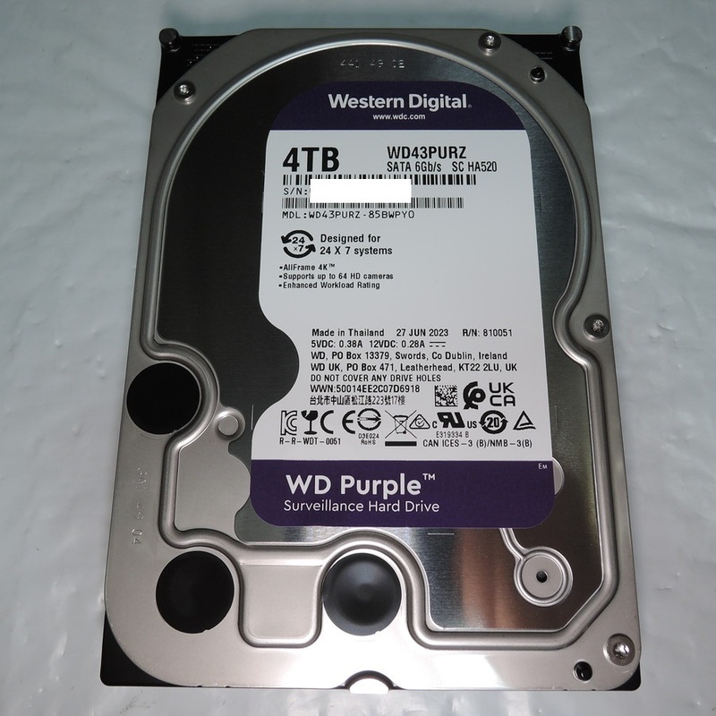WD Purple 4TB WD43PURZ 監視システム 3.5インチHDD ハードディスク
