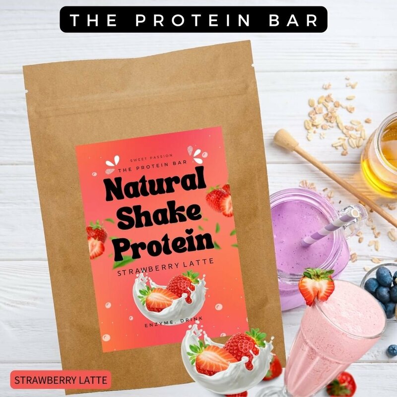 ＼目玉価格 お試し／[ストロベリーラテ味]THE PROTEIN BAR プロテインバー 乳酸菌 ＆ 酵素配合 ナチュラルシェイクプロテイン 200g 約15杯