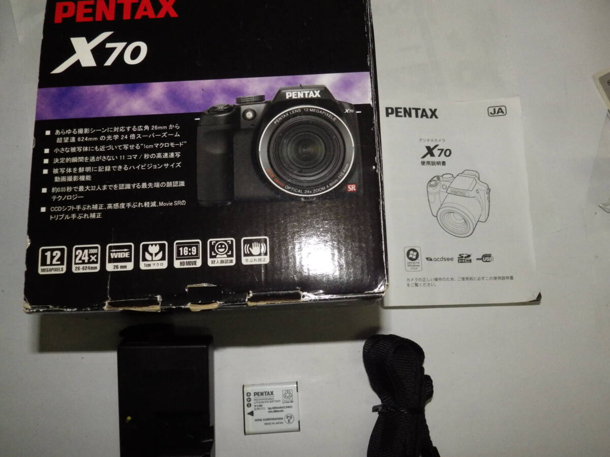 【▲PENTAX ペンタックス X70 ▲元箱・取説・ストラップ・充電池・充電器等付属品のみ▲】