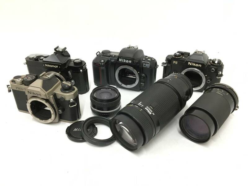 ☆ Nikon フィルム一眼レフカメラ まとめ 1 ☆ FM2/T + FG + FT + F-601 他レンズ3本 ニコン