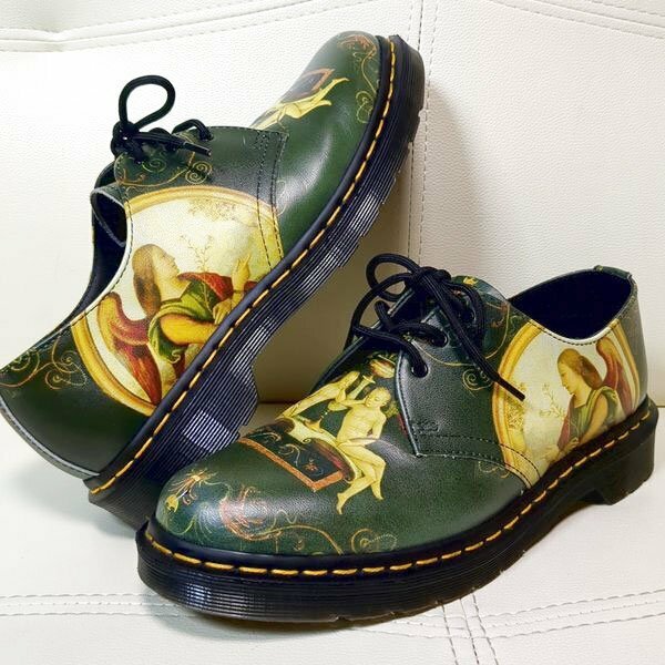 ドクターマーチン Dr.Martens 絵画 受胎告知 US9 UK8 3ホールシューズ ジョヴァンニ・ディ・パオロ AW501 総柄 16AW ルネサンス