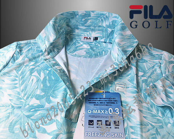 ■新品【FILA GOLF】フィラゴルフ 接触冷感 吸汗速乾 ボタニカル柄 半袖ポロシャツ■SA/3L(XXL)