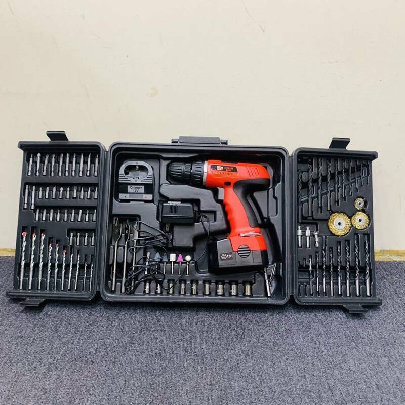 【C-0602.2-1】1円～ CORDLESS DRILL POWER TOOLS 12V コードレス電動ドリルドライバーセット 電動工具 通電確認済み 保管品 現状品 