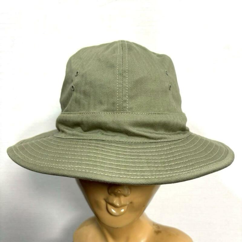 美品 リアルマッコイズ US ARMY HBT ヘリンボーンツイル バケットハット アーミー ミリタリー 軍物 USA アメリカ軍 米軍 帽子 復刻レプリカ