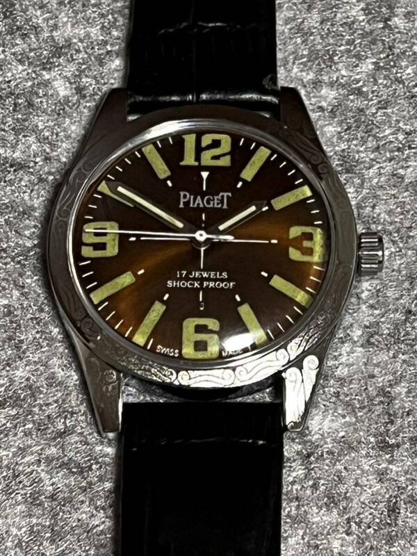 ヴィンテージ　ピアジェ PIAGET 手巻き メンズ 腕時計17jewels 1980代スイス製 再生品