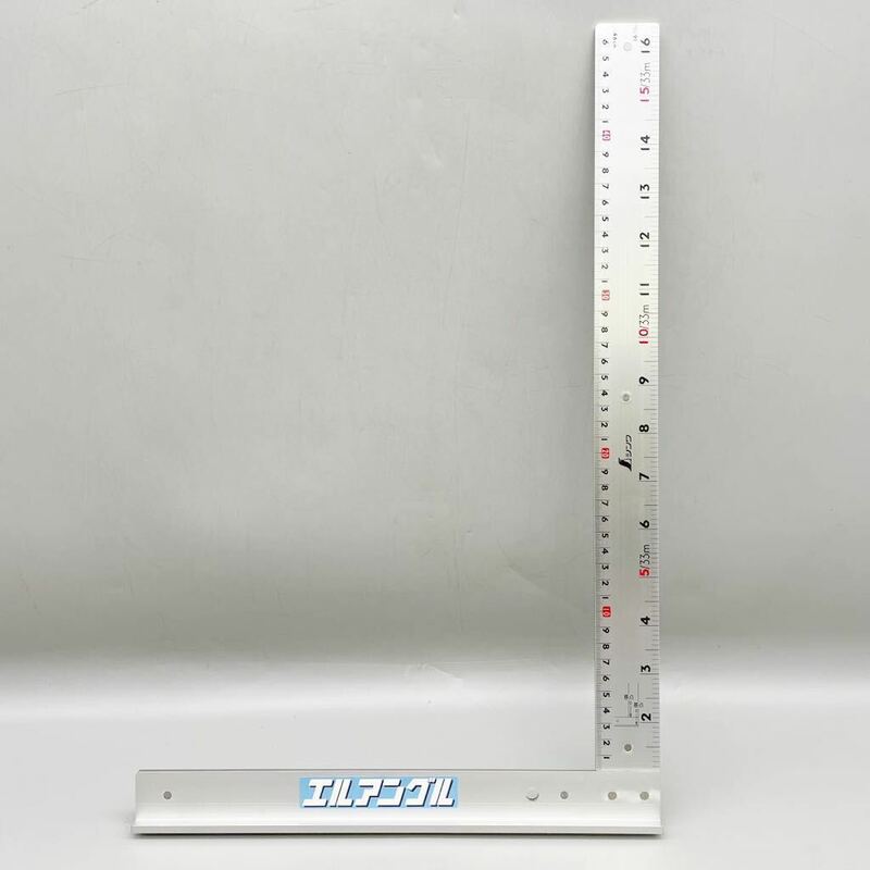 【新品 未使用】シンワ測定 マルノコカッター ガイド 定規 エルアングル 500mm 品番77858 併用目盛 取手なし アルミ ステンレス 軽量 工具