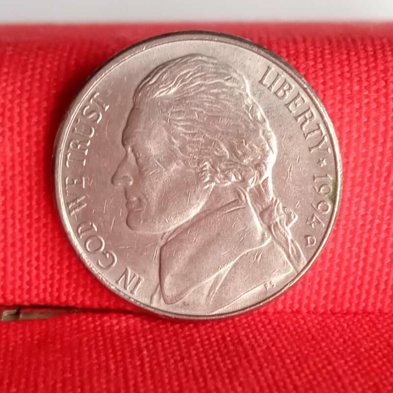 アメリカ　５セント　1994年　硬貨　USA　ジェファーソン　貨幣　ニッケル　外国コイン　外貨　コイン　古銭　レトロ　855番