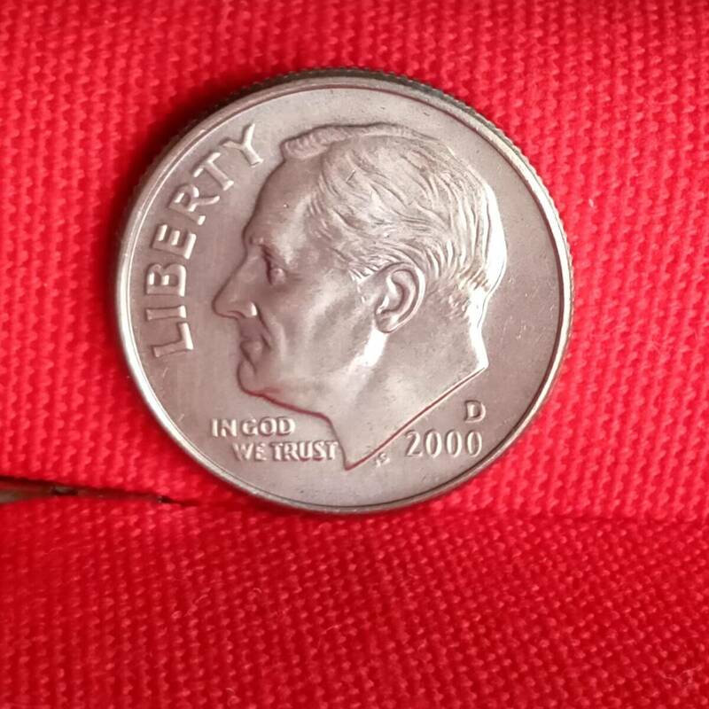 アメリカ　10セント　2000年　ダイム　硬貨　USA　ルーズベルト　貨幣　コイン　外貨　外国コイン　古銭　レトロ　857番