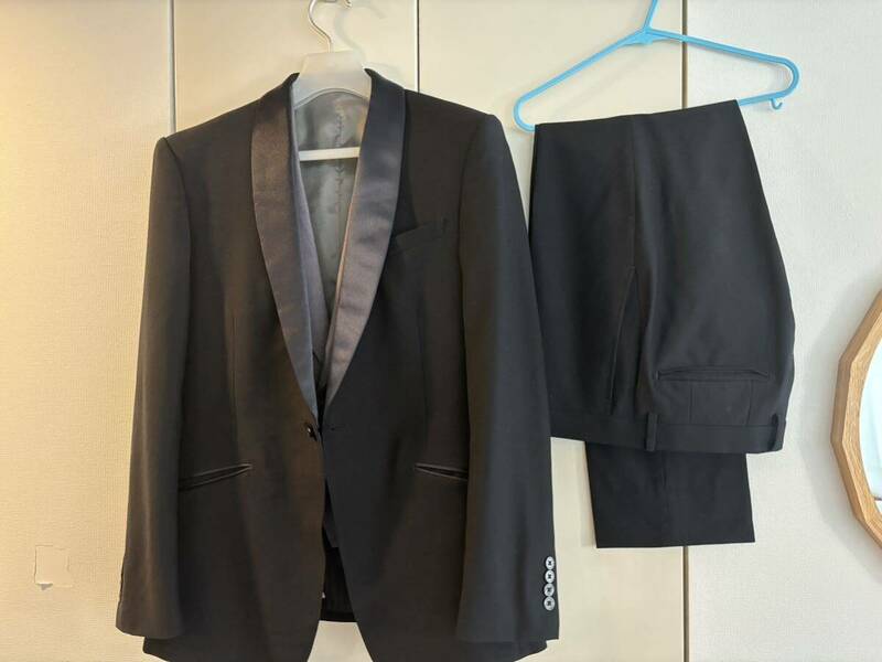 スーツセレクト　タキシード　ネイビー　紺　スリーピース　suit select A6 