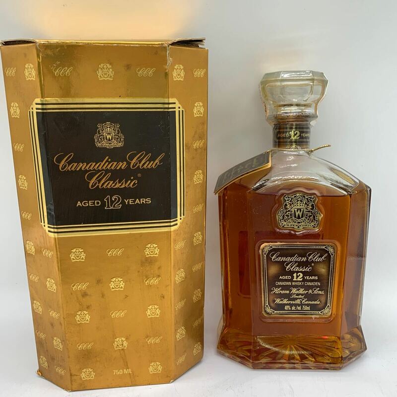 A-6-1■ Canadian Club Classic 12年 1974年紙封 40%alc/vol 750ml 金ラベル カナディアンクラブ 古酒 長期保管商品 現状品